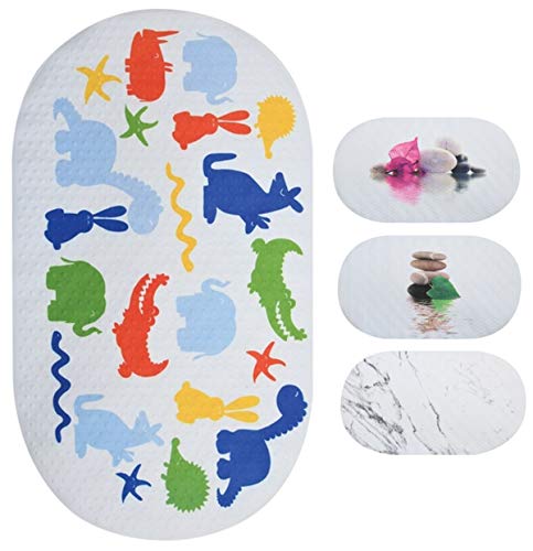 MSV Zoo Shower Mat Bath Mat Bath Mat Antibacterial Non-Slip with Suction Cups Approx. 39 x 69 cm