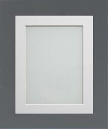 Frame Company Watson Grey Picture Photo Frame fitted with Perspex, 12x10 inch with Off-White Mount for image size 8x6 inch