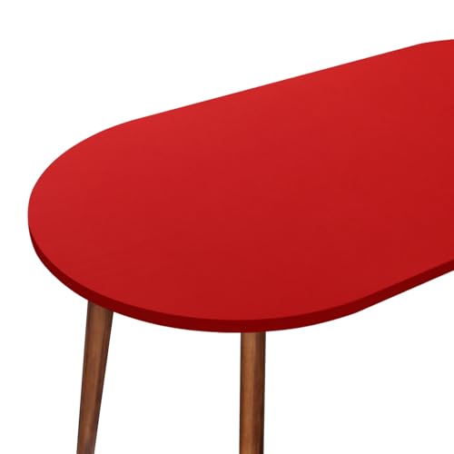 NEWISHER Fitted Oval Tablecloth 42 x 60 Inch Elastic Table Cloth Red - Stretch Spandex Table Cover, Red Washable Polyester Top Cap Cover, Tablecloth for Dining Picnic Camping Indoor and Outdoor