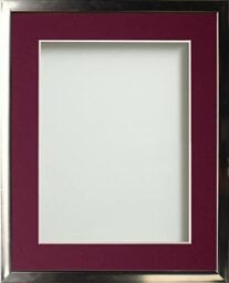 Frame Company Drayton Range Chrome Effect Photo Frame with Plum Mount, 9x7 for image size 6x4 inch