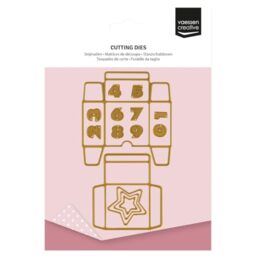 Vaessen Creative Cutting Set-Advent Calendar Box of 1.8 x 1.8 x 0.6-14 Shape 0.4 x 0.5 to 3.5 x 5.9-Card Making Supplies-Metal Craft Dies for Christmas Papercrafts and DIY, Various