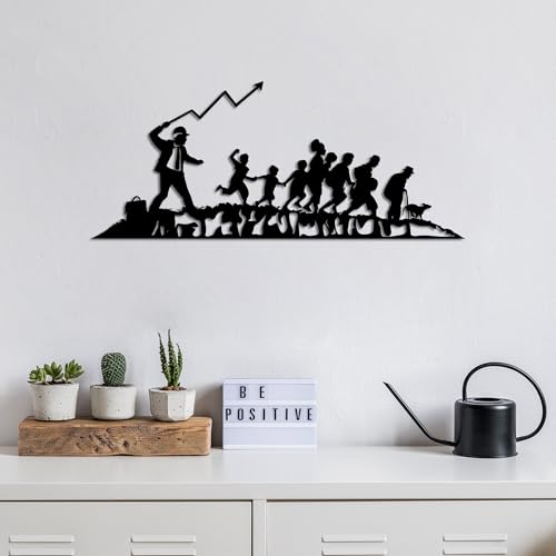 Stylish Black Decorative Metal Wall Accessory, 30 x 70 cm, 100% Metal, 1.5 mm Thick, Easy Wall Mounting, Perfect for Modern Home Decor