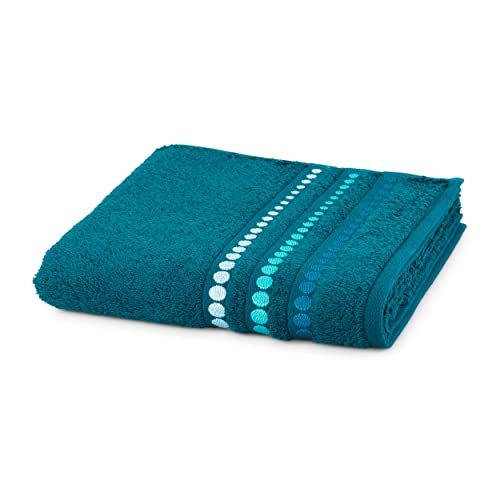 Frottana Line Points shower towel 67 x 140 cm made of 100% cotton, deep lake