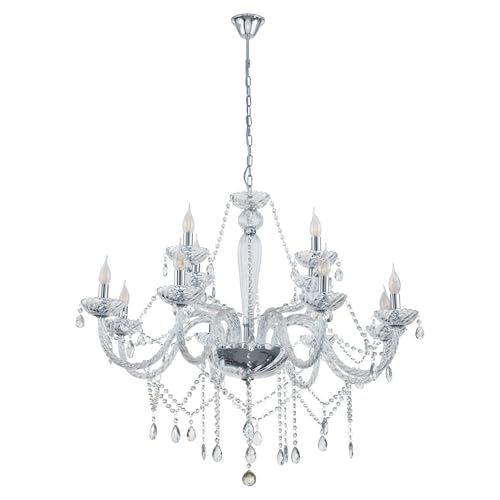 EGLO 39102, Basilano 1, Chandelier Pendant, Steel, 40W, Chrome