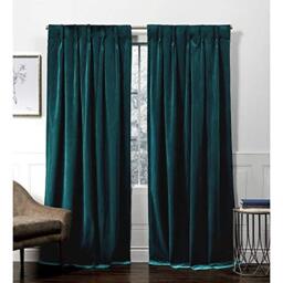 Exclusive Home Curtains Curtain Panel, Polyester, Teal, 52x96