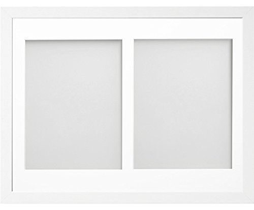 Frame Allington Range 16 x 12 Inches White Picture Photo Frame with White 2-Aperture Mount for Image Size 9 x 7 Inches (Portrait)