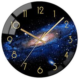 VIKMARI Silent Wall Clock for Living Room Kitchen 12 Inch Glass Modern Decor