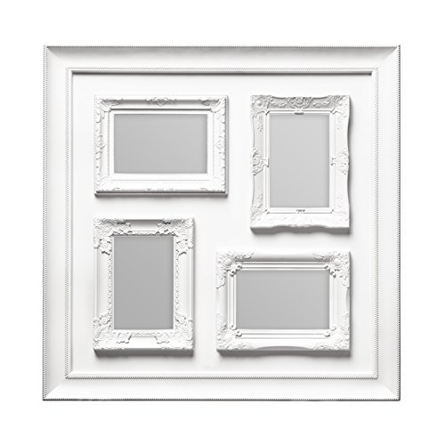 Premier Housewares Multi-Photo Frame for 4 Photos of 4 x 6-Inch Size, White