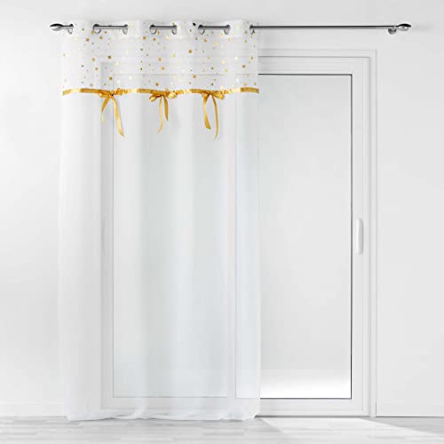 Douceur d'Intérieur, Stelly Blasted Eyelet Curtain with Top and Knot 140 x 240 cm