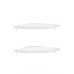 Furinno ROSSI Hexagon Floating Shelves for Wall, Set of 2 Geometric Corner Shelf, Wall Mounted Shelves for Bathroom, Home Office, Living Room, White