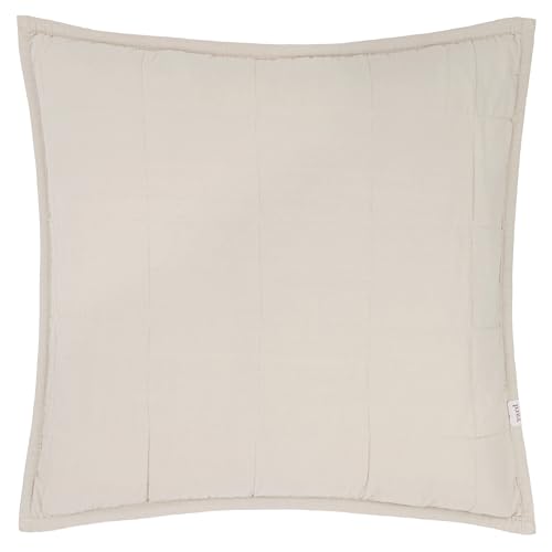 Yard Hebden Quilted Washed Feather Filled Cushion (Stone, 55 x 55 cm)