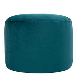 icon Milano Velvet Bean Bag Pouffe, Teal Green, Large Pouffe Footstool with Filling Included, Footrest, Bedroom, Living Room, Living Room Furniture