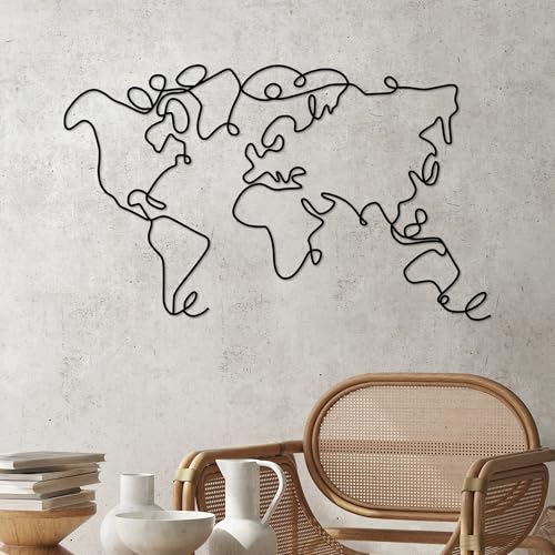 Stylish Black Decorative Metal Wall Accessory, 120 x 70 x 1.5 cm, 100% Metal, 2 mm Thickness, Lightweight & Modern Design for Home Decor