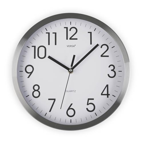 Versa Clock, Metal, Silver, 35 x 4.1 x 35 cm