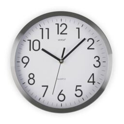 Versa Clock, Metal, Silver, 35 x 4.1 x 35 cm