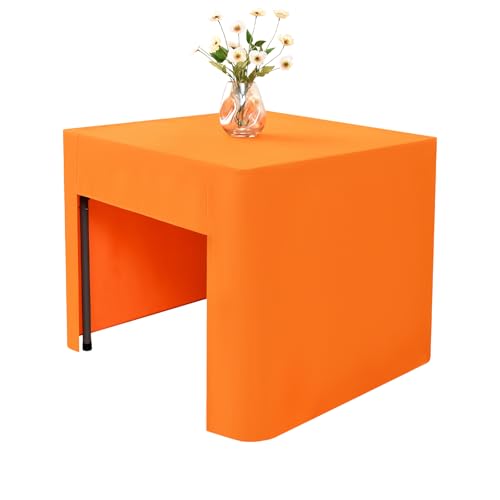 Nacuci Square Fitted Tablecloth Open Back Card Table Tablecloth, 34x34 in - Orange Folding Card Table Cover, Washable Polyester Vendor Table Cloth for Craft Show, Trade Show, Display, Party, Banquet