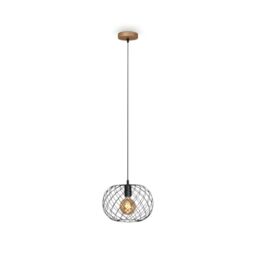 Briloner - Vintage Pendant Light with E27 Socket, max. 40 W, Retro Pendant Light, Light Shade, lamp Shade, Ceiling Lights Living Room, Kitchen Lights Ceiling, 30x14.9 cm (DxH), lampshade, Metal-Wood
