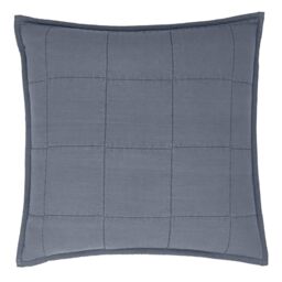 Yard Hebden Quilted Washed Cotton Filled Cushion (Denim Blue, 55 x 55 cm)