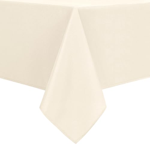 DWCN Square Tablecloth - 54 x 54 Inch - Waterproof Stain and Wrinkle Resistant Washable Table Cloth, Decorative Fabric Table Cover for Kitchen Dining Room Party and Outdoor Use, Champagne