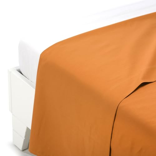 Caleffi Top Sheet, Cotton, Orange, King Single