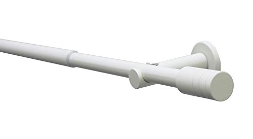 Gardinia Elba Curtain Pole Set, Complete Fittings, Curtain Rod, Length 120-210 cm, Metal, Ivory