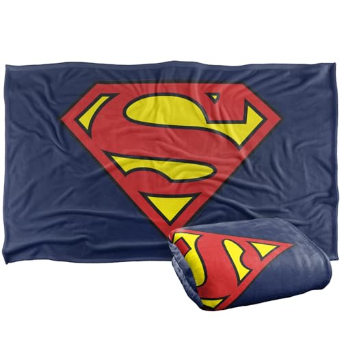 Superman Classic Logo Silky Touch Super Soft Throw Blanket 91 x 147 Cm