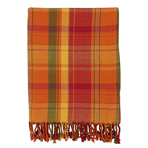 SARO LIFESTYLE Harvest Plaid Throw Blanket