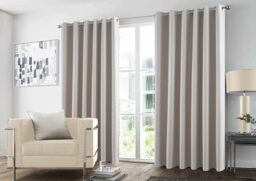 GC GAVENO CAVAILIA Thermal Blackout Curtains 90x90 Inch Drop - Insulated Curtains Eyelet Drapes for Bedroom & Living Room - Ring Top Noise-Reducing, Sun-Blocking 2 Panels Linen Curtains, Natural