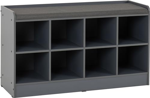 Seconique Portland Shoe Bench in Grey/Steel Fabric