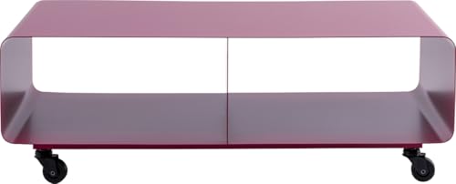 KARE Design lowboard Lounge M, pink, 90x41x30 cm, TV unit, sideboard, minimalist design, TV cabinet, on castors, steel, industrial, modern, living room
