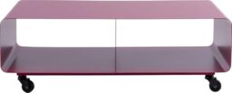 KARE Design lowboard Lounge M, pink, 90x41x30 cm, TV unit, sideboard, minimalist design, TV cabinet, on castors, steel, industrial, modern, living room