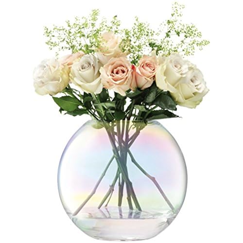 LSA International Pearl Vase H24cm Mother of Pearl- 1 Unit - Mouthblown & Handmade Glass - Hand Painted - PE19