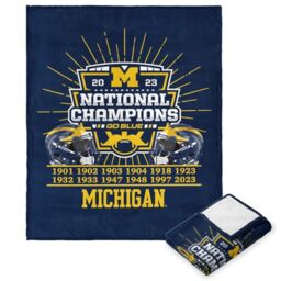 "Northwest NCAA Michigan Wolverines 2023 FBC National Champions Silk Touch Throw Blanket, 50"" x 60"", Fissure"