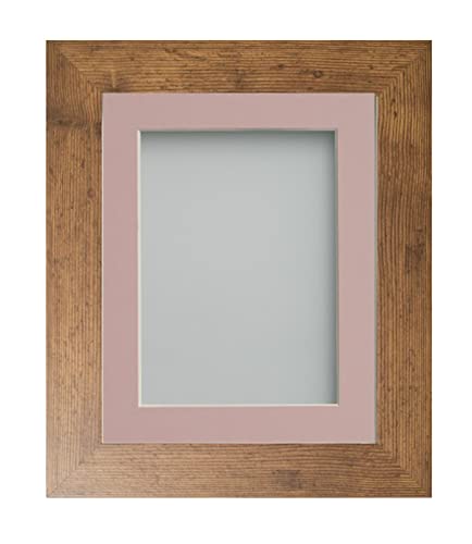 Frame Company Watson Rustic Picture Photo Frame fitted with Perspex, A2 with Pink Mount for image size A3