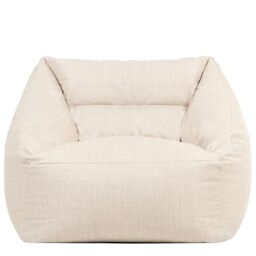 icon Natalia Outdoor Bean Bag Chair, Beige, Large Adult Bean Bag with Filling Included, Armchair, Garden Seat, Garden Chair, Outdoor Seating