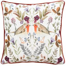 furn. Evans Mirrored Robin Feather Filled Cushion (Orange - 43x43cm)