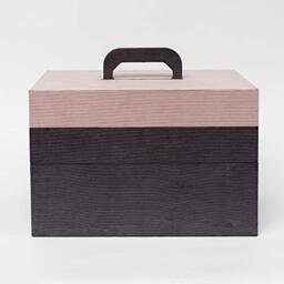 Creations PINK Craft Storage Toolbox Style 3 Tier Box with Carry Handle by Creations ??? H 28cm x W 35cm x D 23cm - Decorative Stackable Box with Two Removable Compartments