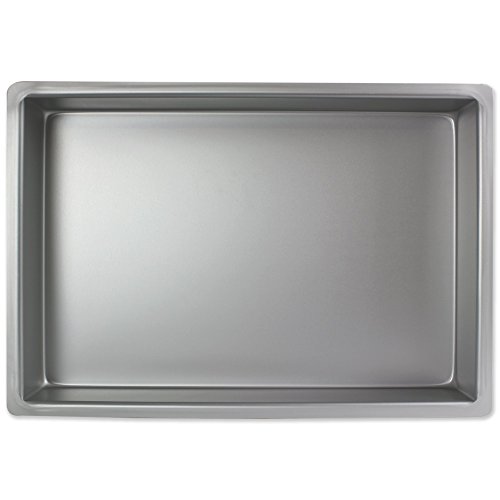 PME OBL09134 Aluminium Oblong Cake Pan 9 x 13 x 4-Inch Deep Silver - Aluminium Oven-Safe Bakeware for Even Heat & Smooth Edge Cakes - Layered, Tiered, Sheet & Sponge Bakes for Cake Decorations