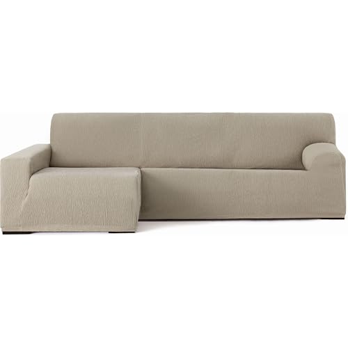 ECOMMERC3 Chaiselong - Universal and Versatile Long Arm Left Arm Sofa Cover - Mink Colour Protector Easy to Install for Back, Seat and Arms