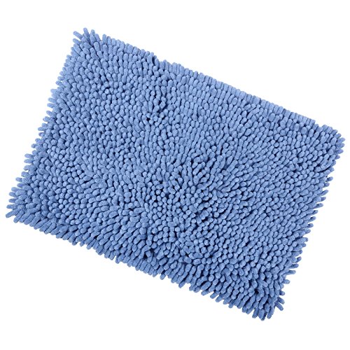 Azure Shaggy Microfibre Bathroom Shower Bath Mat Rug Non-Slip Backing 40x60cm