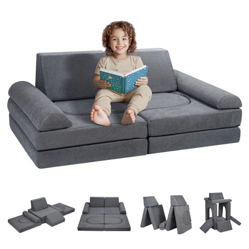 VEVOR 10Pcs Modular Play, Toddler Couch Bed, Chair Seat Playroom