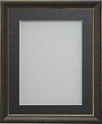 Frame Company Darcy Black Picture Photo Frames with Grey Mount, A4 for A5 *Choice of Colours* Fitted with Real Glass
