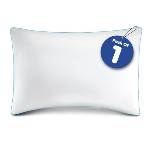 GC GAVENO CAVAILIA 300 Thread Count Water Pillow 1 Pack - Adjustable Water Pillow for Sleeping Neck & Shoulder Pain Relief, Cotton Pillow Cover - Washable Side Sleeper Waterbase Support Pillow,50x70cm