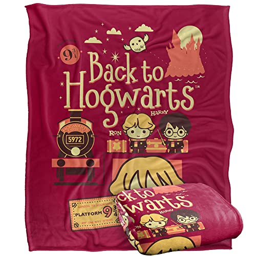 HARRY POTTER Back to Hogwarts Platform 9 3 4 Chibis Officially Licensed Silky Touch Super Soft Throw Blanket 152 x 127 cm