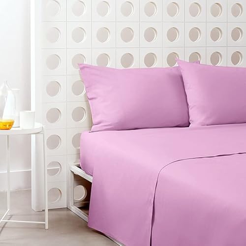 Bassetti Pop Color Fitted Sheet, Hydrangea, Made in Italy, 180 x 280, 100% Cotton
