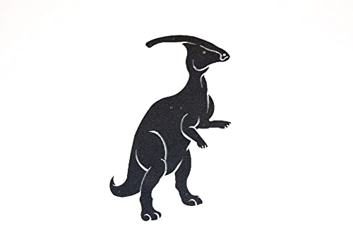 Homemania Dinosaur Wall Decoration - Wall Mount - Book Stand - with Shelves - Black Metal - 32 x 0.15 x 51 cm