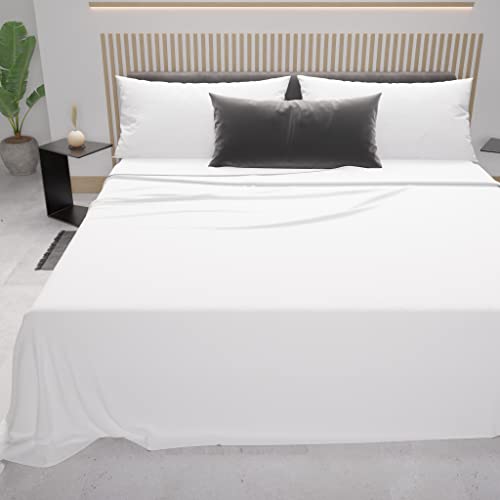 PETTI Artigiani Italiani - Cotton Sheets, French Double Bed Sheets, French Double Bed Set, White, 100% Made in Italy