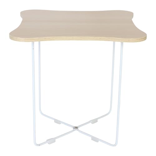 Relaxdays side table, HxWxD: 40 x 40 x 40 cm, Scandinavian design, MDF & metal, square coffee table, natural/white