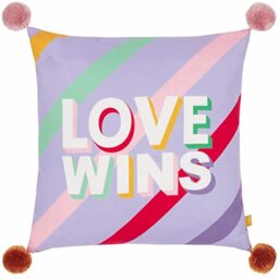 furn. Pom Poms Love Wins Feather Filled Cushion