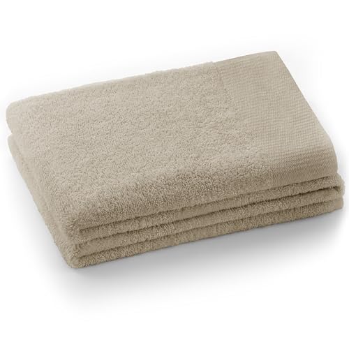 AmeliaHome 50x100 cm Towel 100% Cotton Absorbent Beige Cappuccino Amari